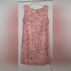 Vtg White Stag Pink Floral Drsss